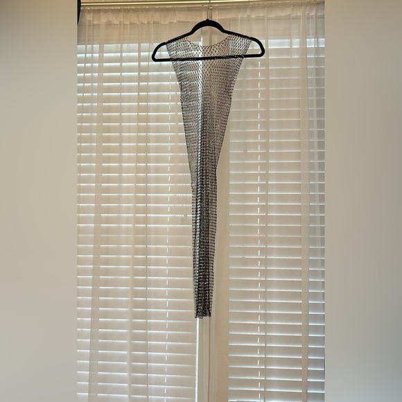 Rhinestone Cover Up Dress, Festival See through Dress - Picture 4 of 5